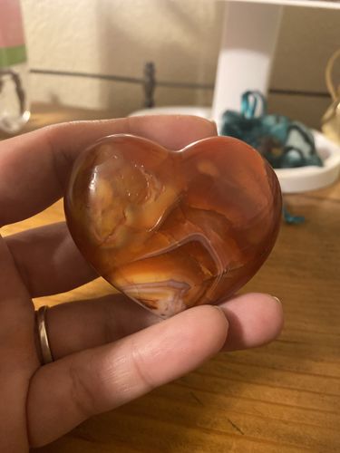 Customer photo review of Carnelian Hearts- Medium & Large