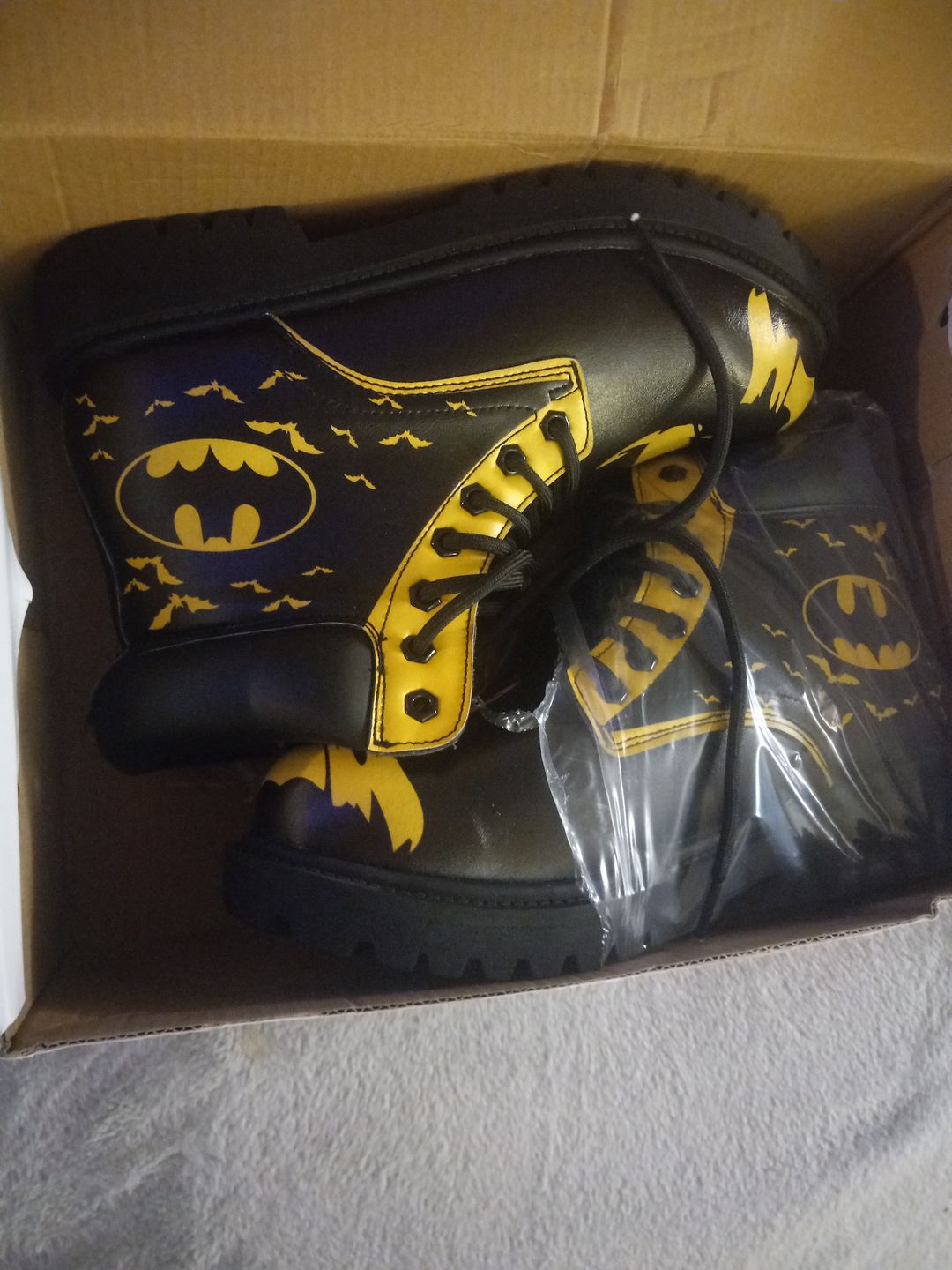Customer photo review of Batman Boots Custom Amazing Movies Fan Gift Idea