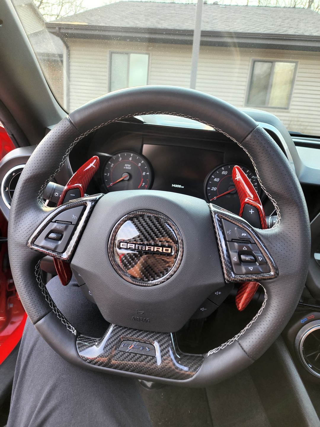 Customer photo review of (3 Pieces) Steering Wheel Full Chrome Delete Cover For 2016-2021 6th Gen Chevy Camaro
