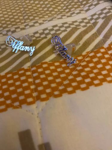 Customer photo review of Custom Name Studs