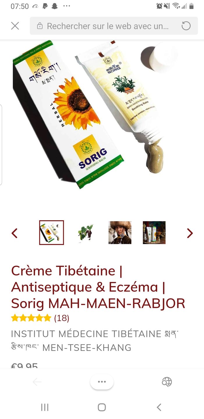 Customer photo review of Crème Tibétaine | Antiseptique & Eczéma | Sorig MAH-MAEN-RABJOR