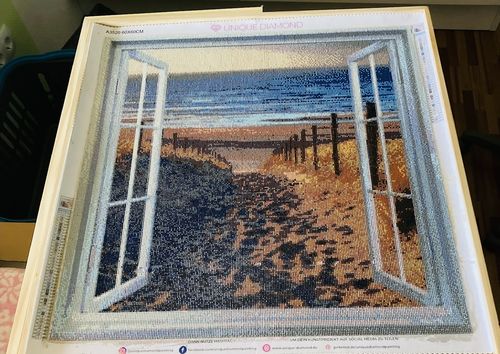 Customer photo review of 5D Diamond Painting Fenster zum Strand