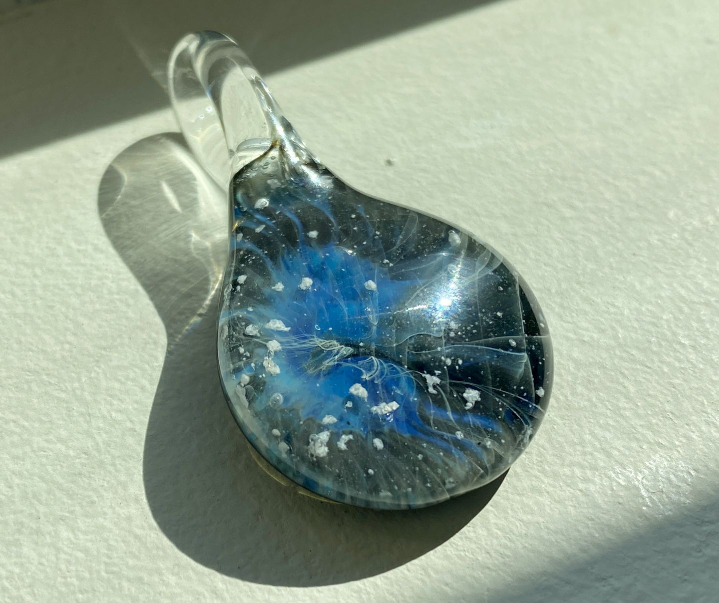 Customer photo review of Ghost Pendant with Infused Cremation Ashes