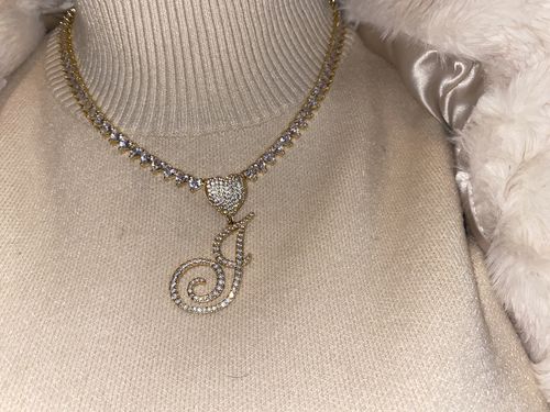 Customer photo review of Heart Shaped Tennis Necklace