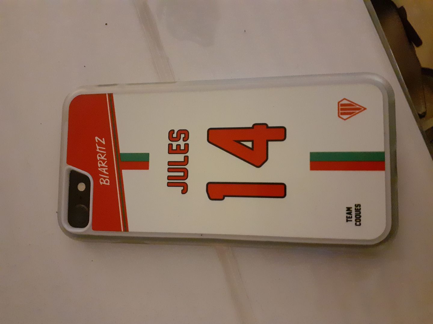 Customer photo review of Coque rugby BIARRITZ personnalisable - TEAMCOQUES