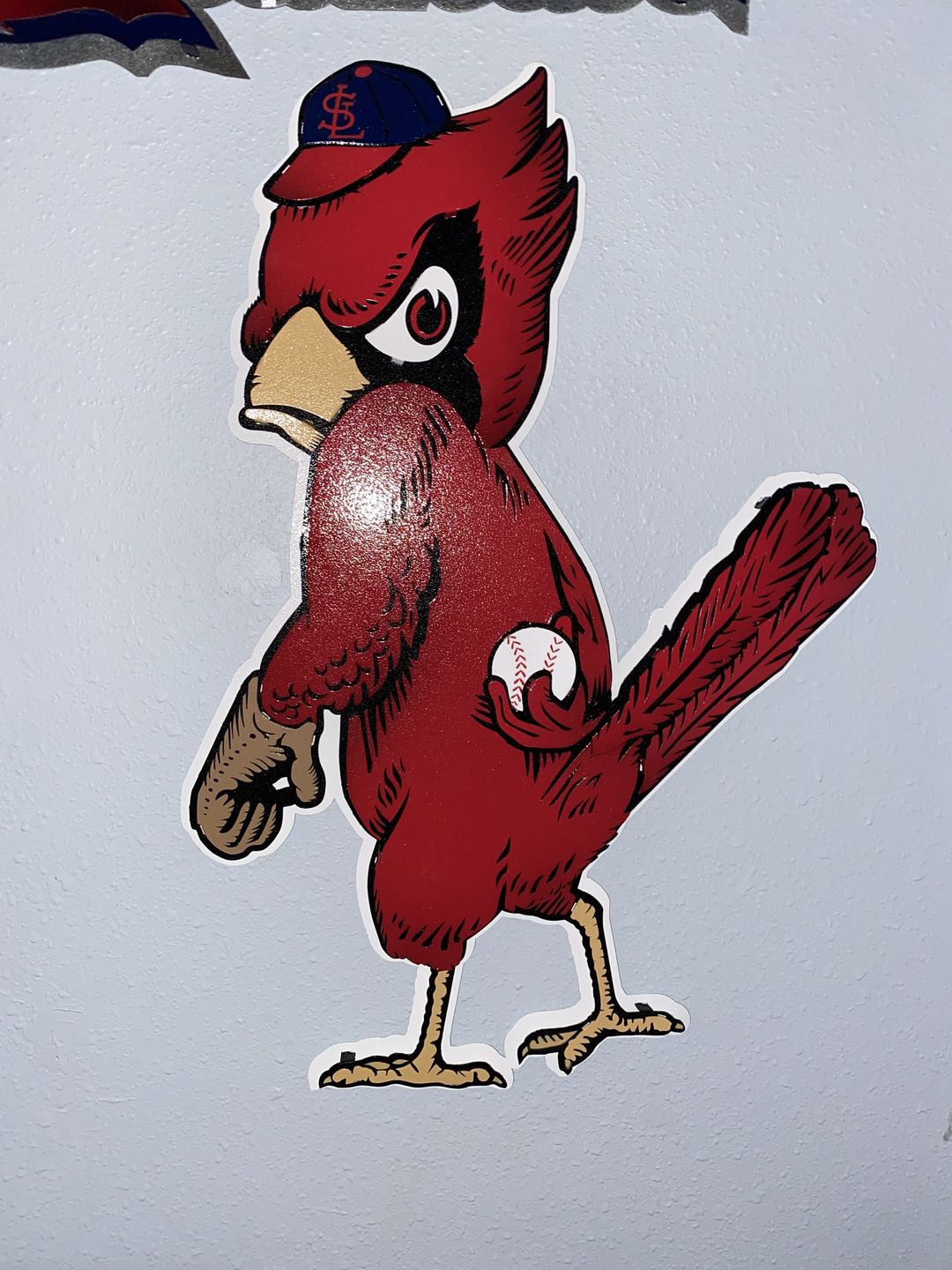 Customer photo review of St. Louis Cardinals "VINTAGE CARDINAL" Logo 3D Metal Artwork