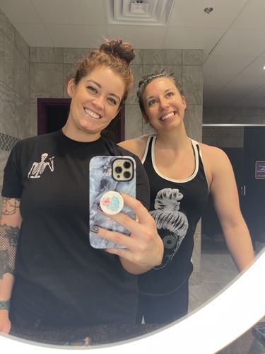 Customer photo review of Salty Savage™ Unisex Simple Peace Skeleton Tee | Black