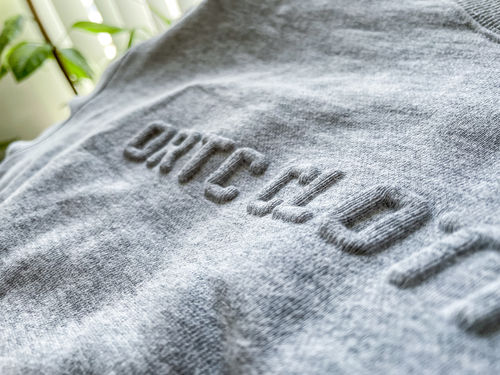Customer photo review of Embossed Logo Crew Marle Grey