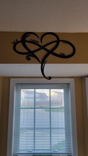 Customer photo review of Infinity Heart Metal Sign | Infinity Sign Metal Wall | Art Metal Infinity Symbol | Heart Rustic Modern Wall Decor Wall Sign Wedding Gifts