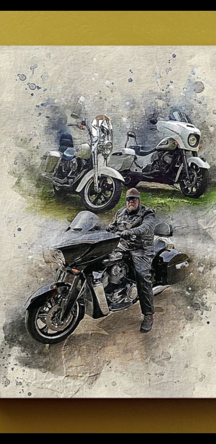 Customer photo review of Personalized Motocycle photo Painting