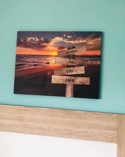 Customer photo review of Lienzo personalizado Corazon en la Playa