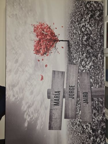 Customer photo review of Lienzo Árbol Corazón con Nombres Personalizados