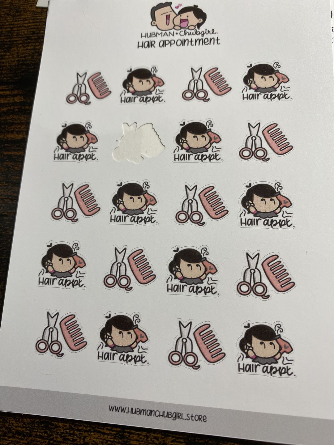 Customer photo review of Hair Appointment Planner Stickers