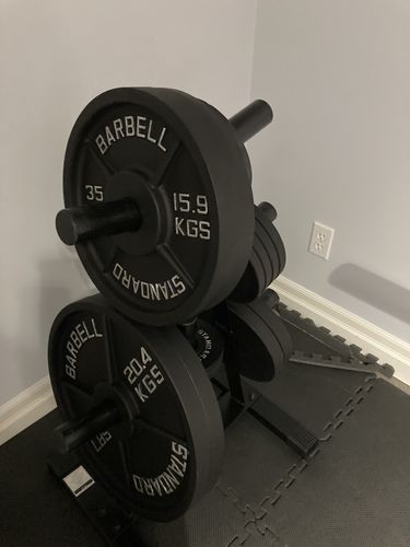 Customer photo review of Cast Iron Olympic Weight Plates