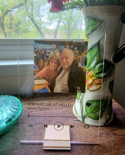 Customer photo review of Custom Song Plaque - The Best Anniversary Gift for Couples