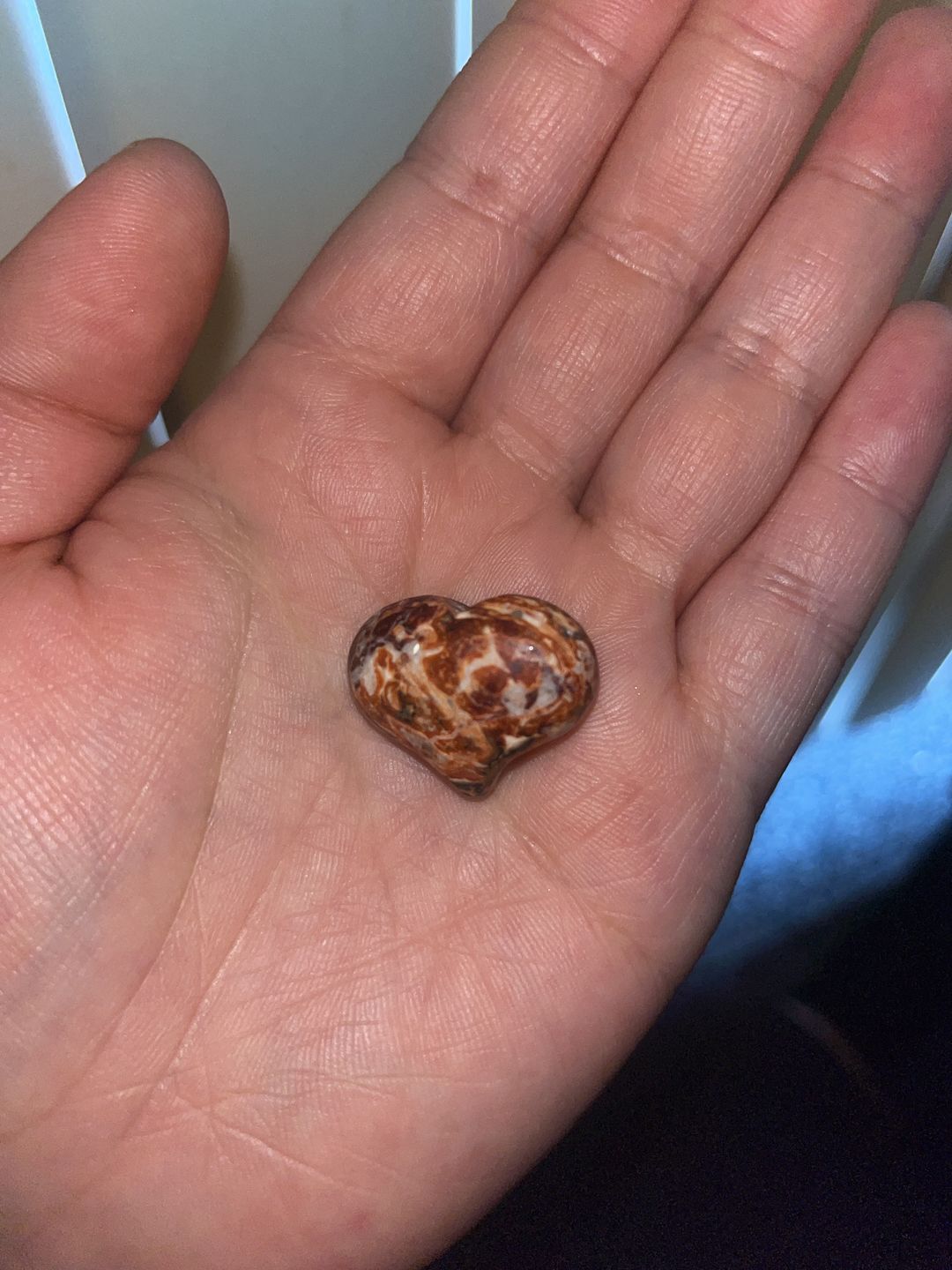 Customer photo review of Leopard Jasper Heart Shaped Healing Gemstone to Protect Against Negativity