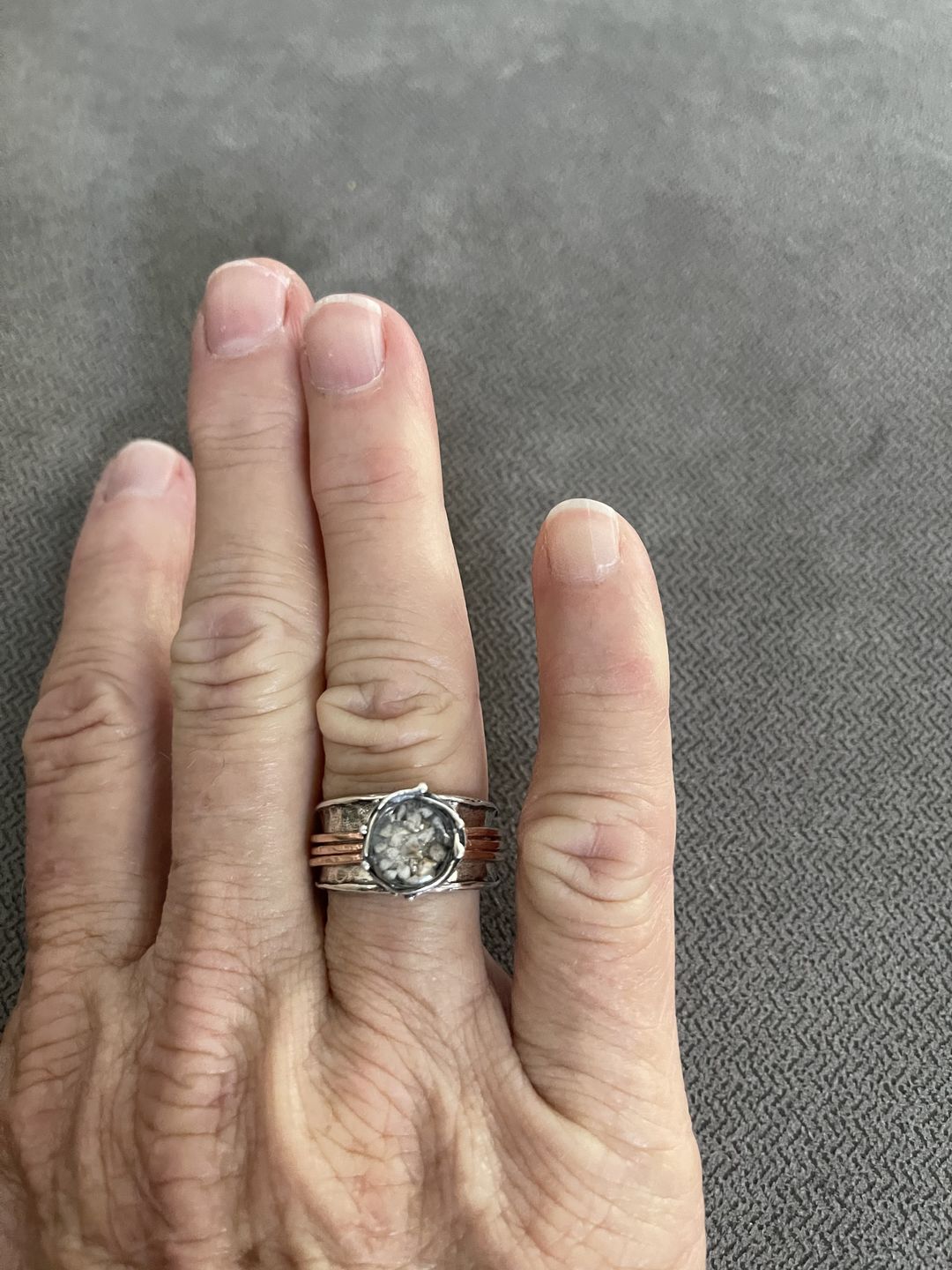 Customer photo review of Two Tone Spin Ring