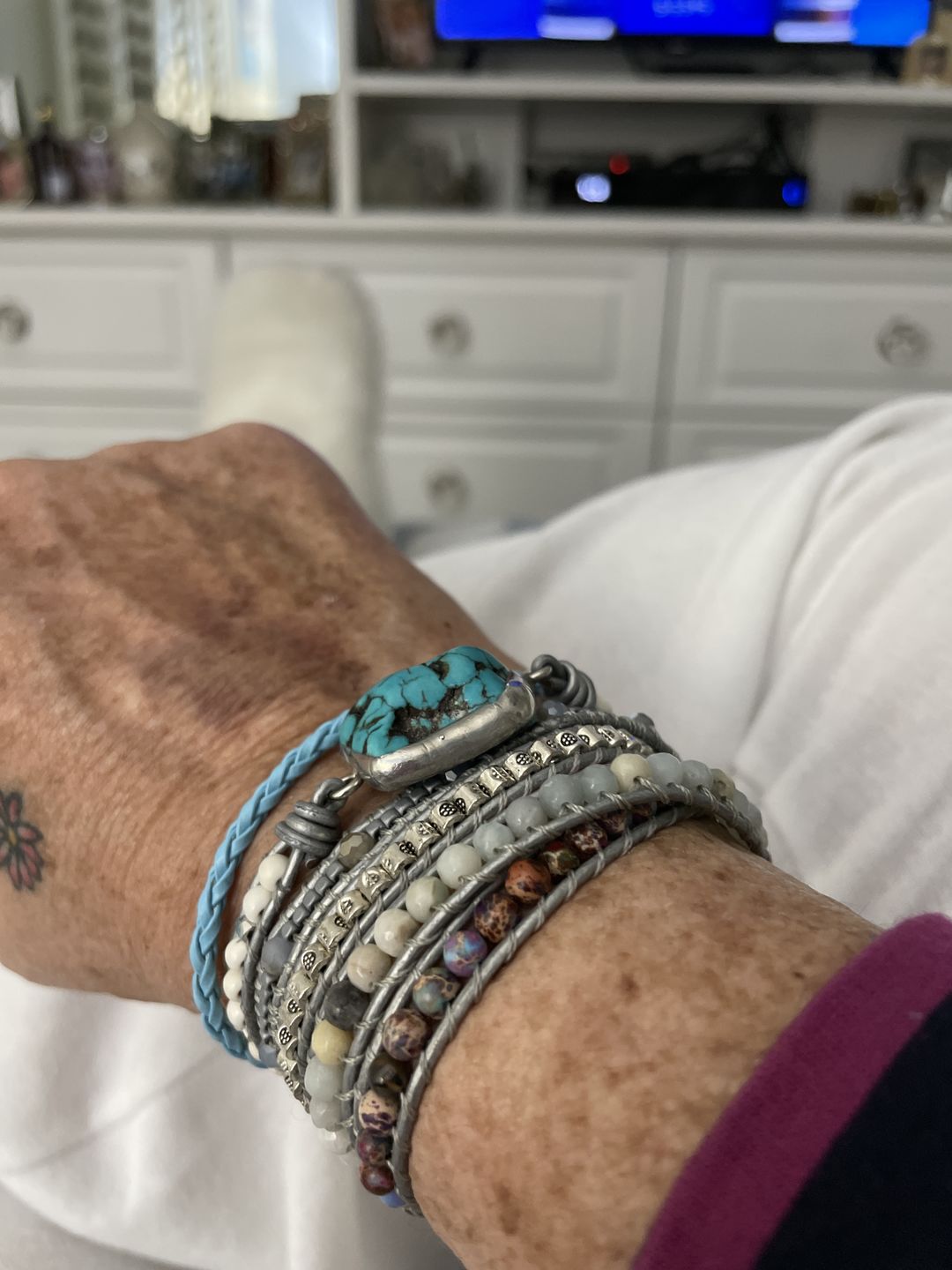 Customer photo review of Healing Turquoise Protection Wrap Bracelet