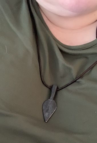 Customer photo review of Hand-Forged Arrowhead Pendant