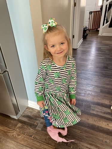 Customer photo review of "Shamrock Stripes" [Everyday Collection] St Patrick's Dress