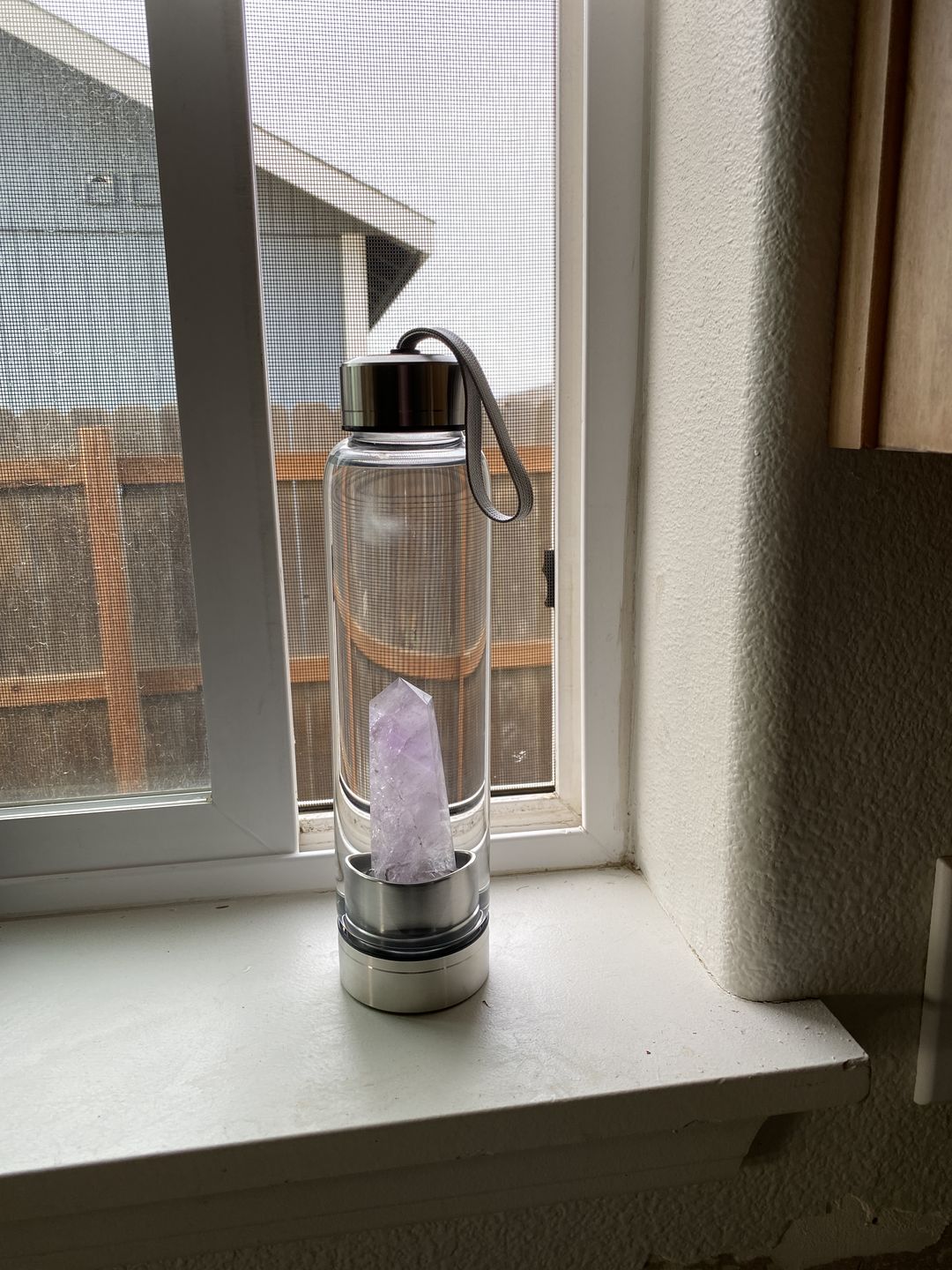 Customer photo review of Crystal Wand Water Bottle + Protective Sleeve (Stainless Steel)