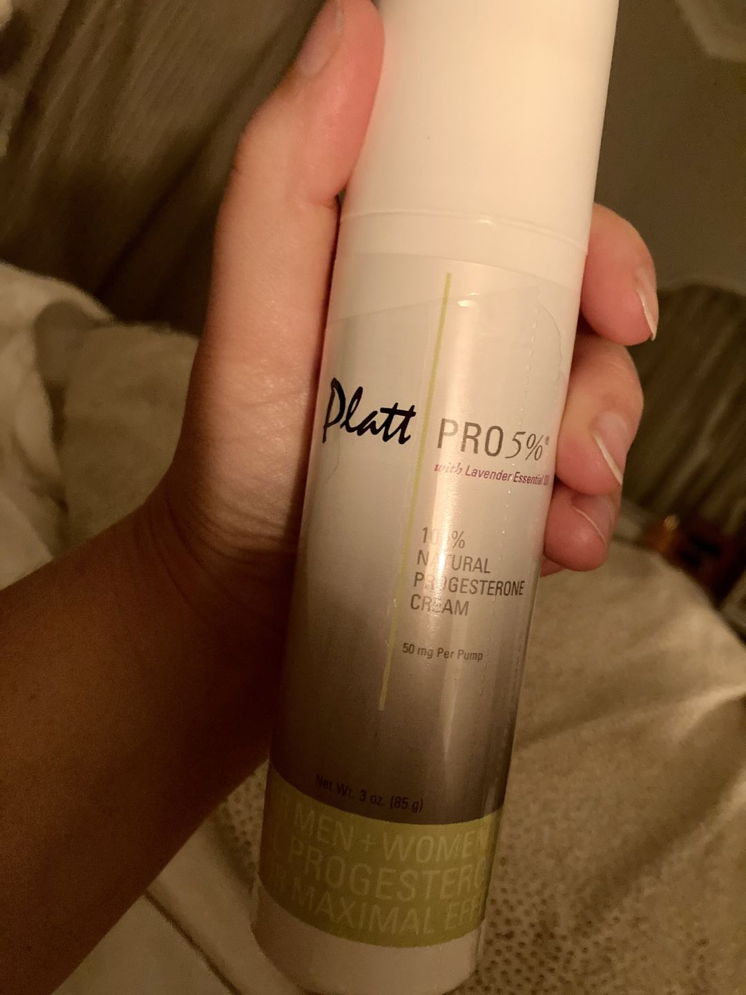 Customer photo review of Platt Pro 5% Progesterone Cream with Lavender Essential Oil (Bioidentical)