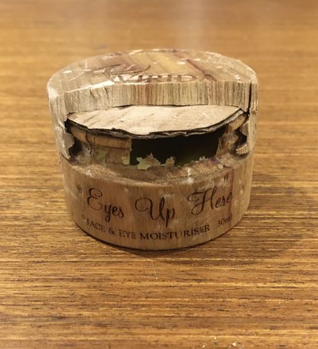Customer photo review of Face & Eye Moisturiser 'Eyes Up Here'
