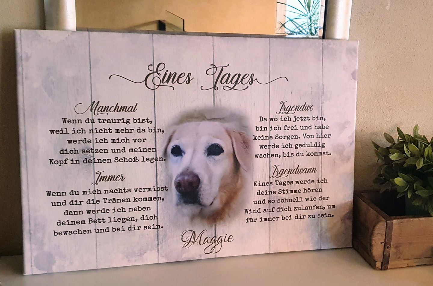 Customer photo review of Eines Tages - Individuelle Leinwand