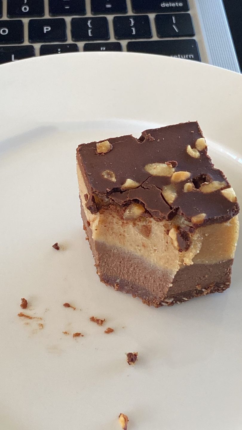 Customer photo review of Chocolate Peanut Butter Slice