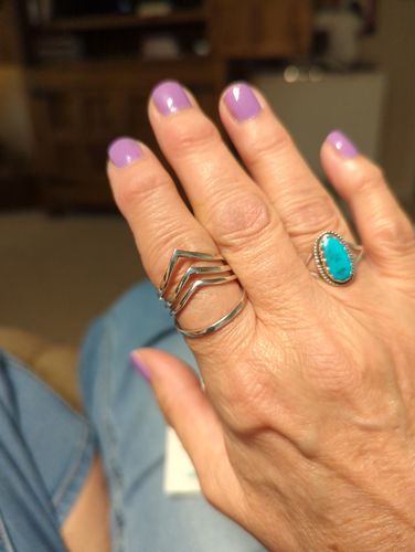 Customer photo review of Triple Chevron Sterling Silver Ring for Women