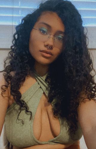 Customer photo review of Open back self tie halter top - Final Sale