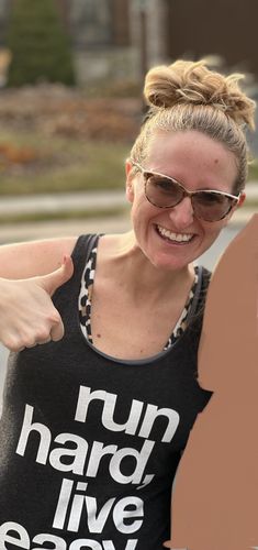Customer photo review of Run Hard Racerback Tank