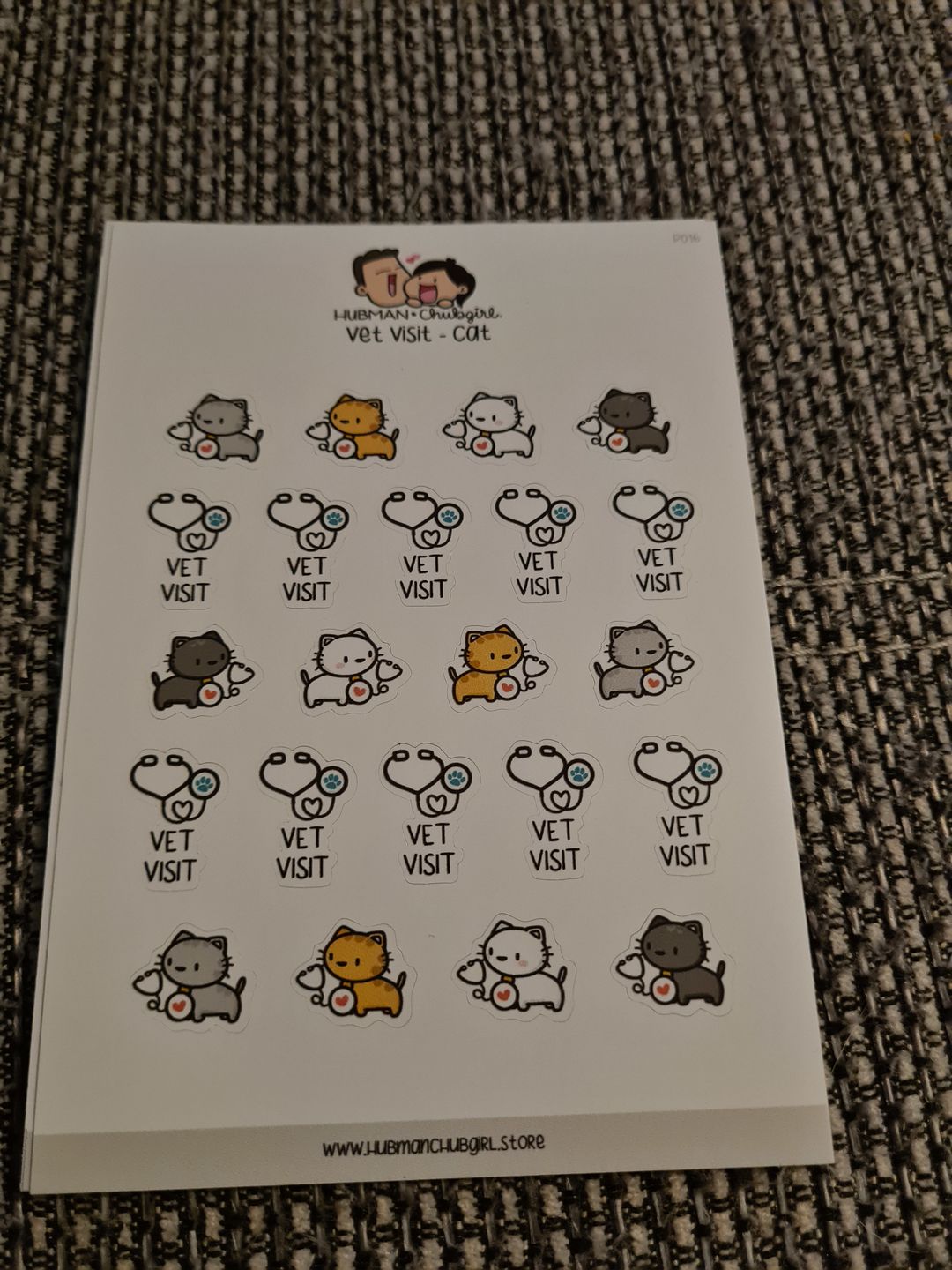 Customer photo review of Vet Visit - Cat Planner Stickers