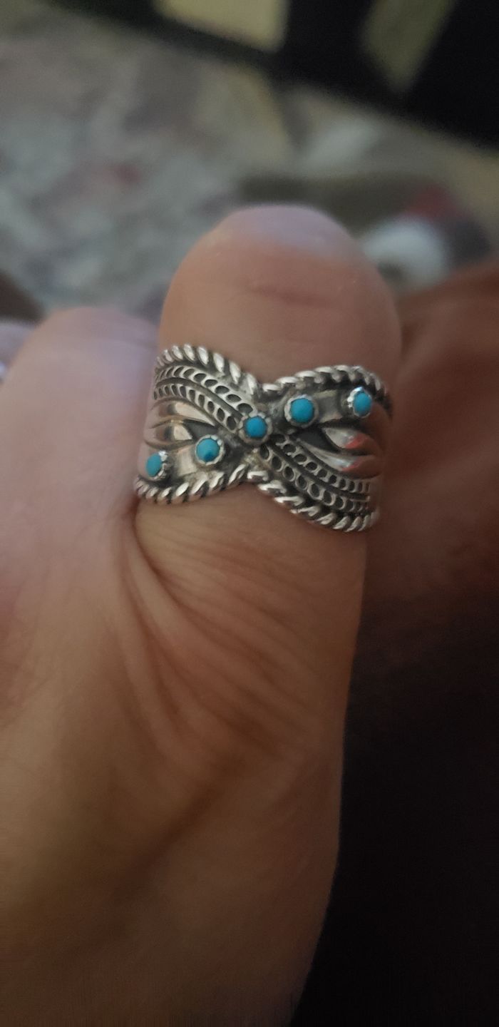 Customer photo review of Sterling Silver Southwestern Style Turquoise Ring