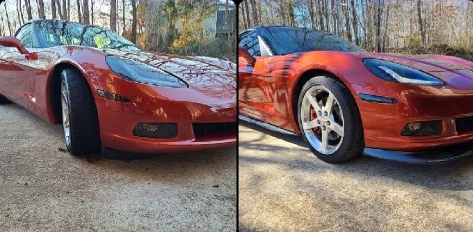 Customer photo review of Corvette C6 Base Model Extended Front Splitter Lip & Side Skirts Rocker Panels