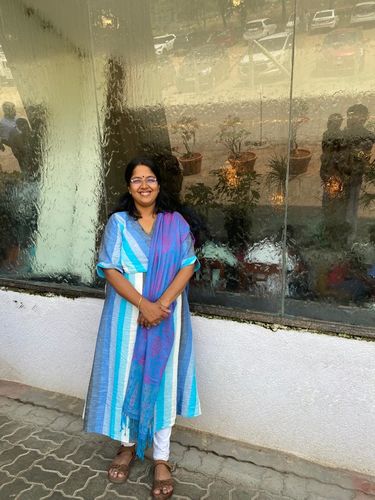 Customer photo review of Cool Blue Stripes Dress