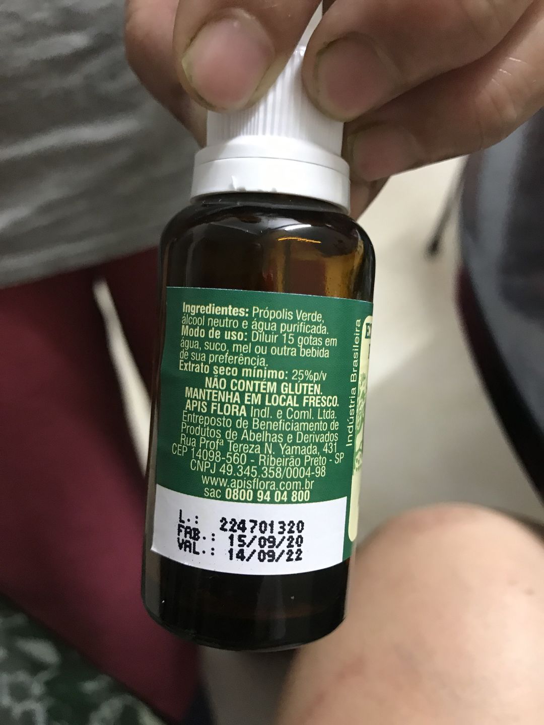 Customer photo review of Brazilian Bee Green Propolis 70 Extract 30ml Immunity - Apis Flora
