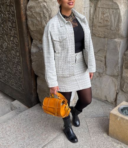 Customer photo review of Allover Print Denim Skirt