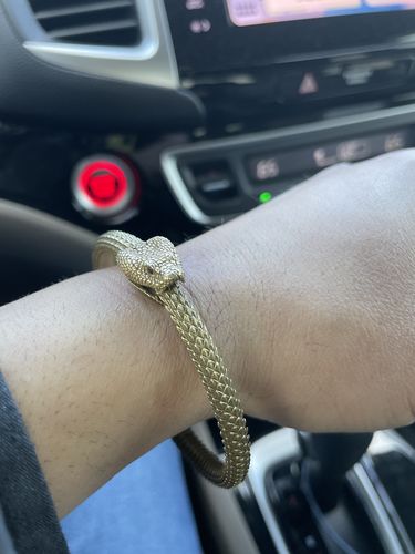 Customer photo review of Brass Ouroboros Bracelet