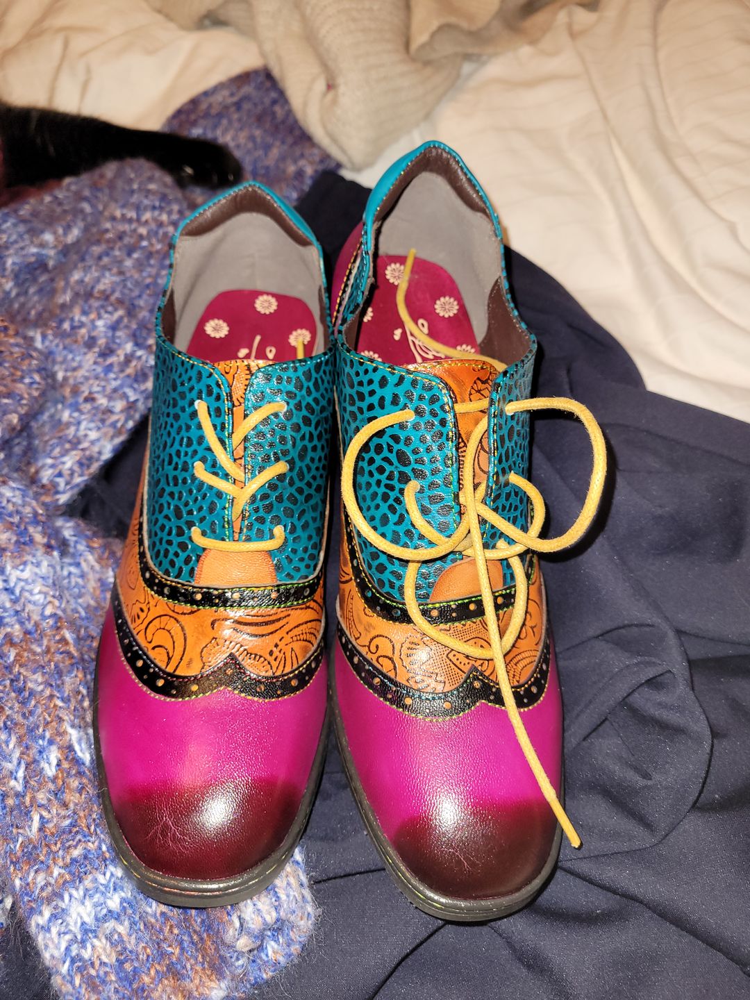 Customer photo review of Hand stitched leather pumps