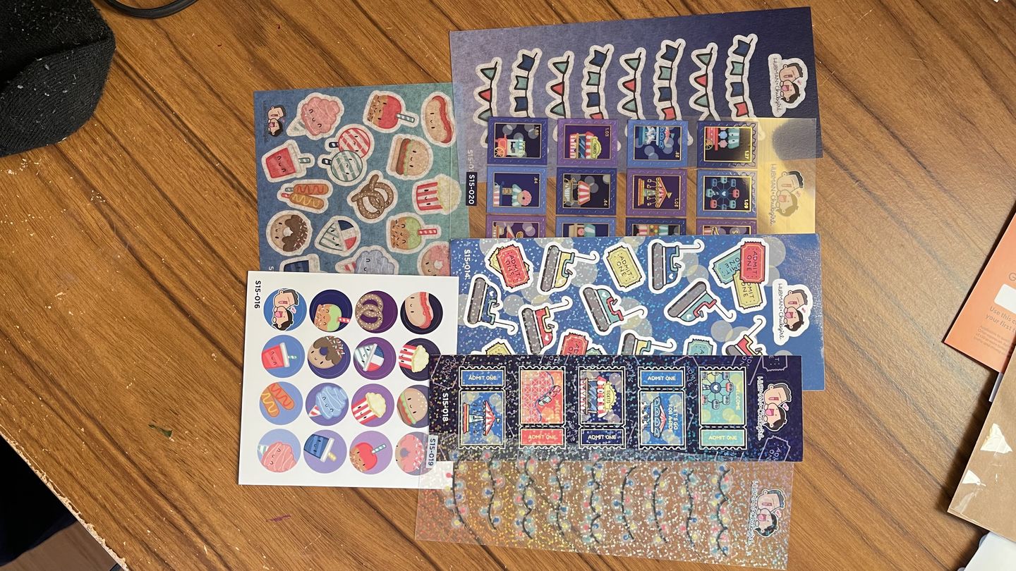 Customer photo review of Carnival Variety Sticker Pack