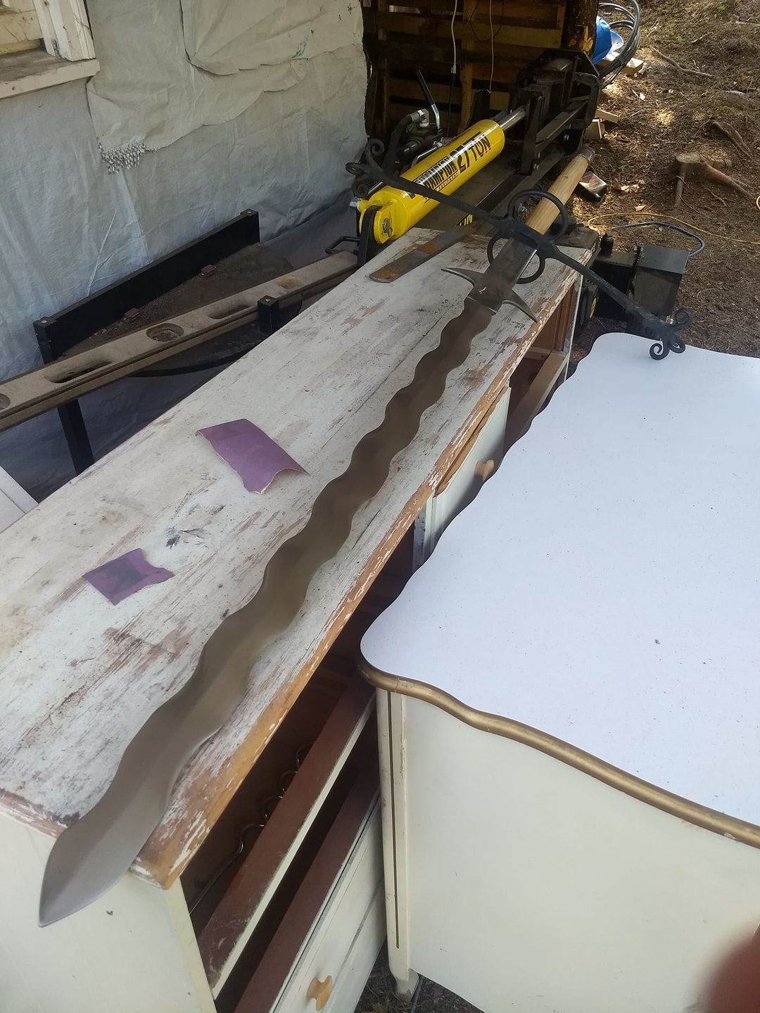 Customer photo review of 2 X 72  Inch Scalloped Aluminum Oxide Sanding Belts, 3 Pack