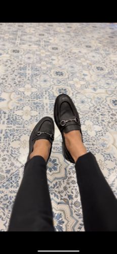 Customer photo review of Penny Loafer Horsebit Buckle - Black Pebble Grain Leather (Combat Sole)