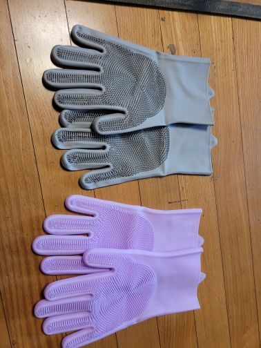 Customer photo review of 1 Pair Silicone Dishwashing Gloves - Random Color