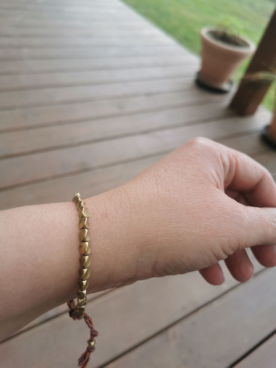 Customer photo review of Tibetisches Glücksarmband aus Kupfer