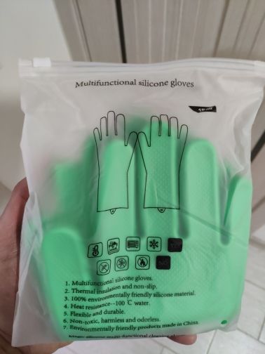 Customer photo review of 1 Pair Silicone Dishwashing Gloves - Random Color