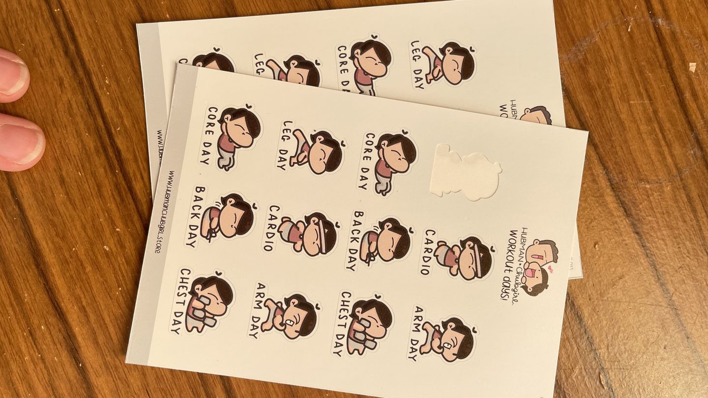 Customer photo review of Workout Days! Planner Stickers