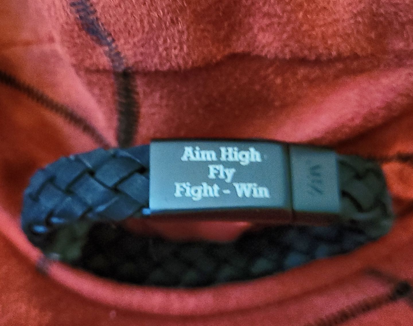 Customer photo review of 12mm Black Leather Engravable Bracelet