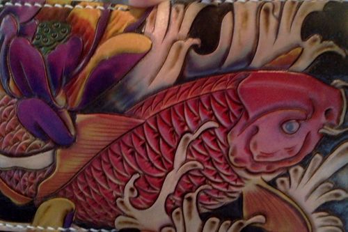 Customer photo review of Handcrafted Koi Bifold Card Holder Leather Wallet (30% OFF)