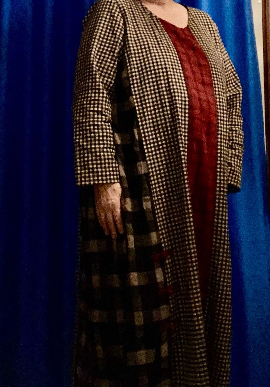 Customer photo review of Plus Size - Different Colored Plaid Retro Cotton Linen Dress